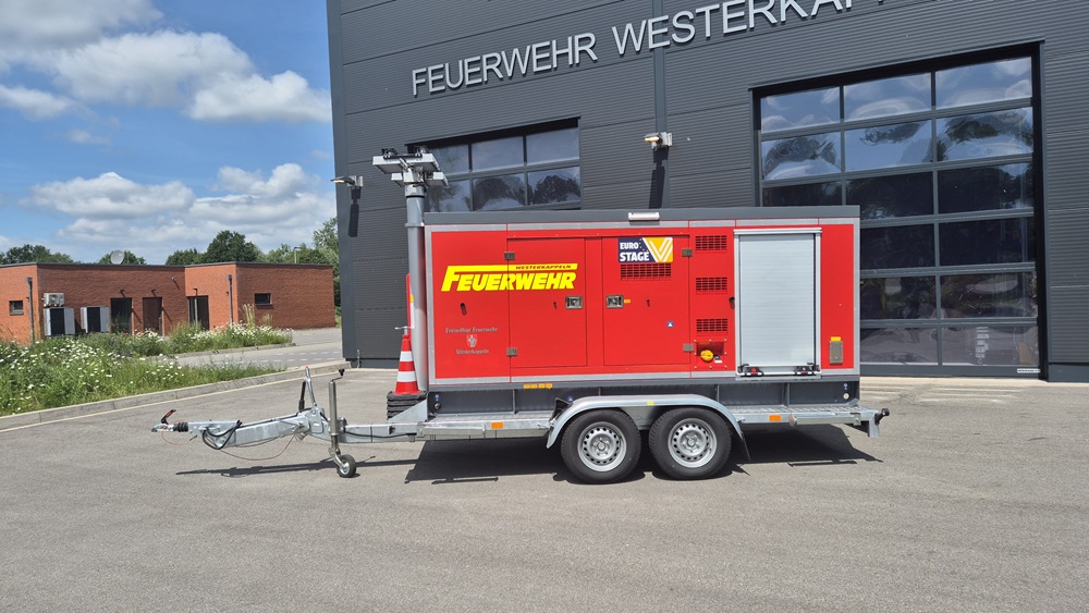 linke Seite des Notstromaggregat, der Feuerwehr Westerkappeln