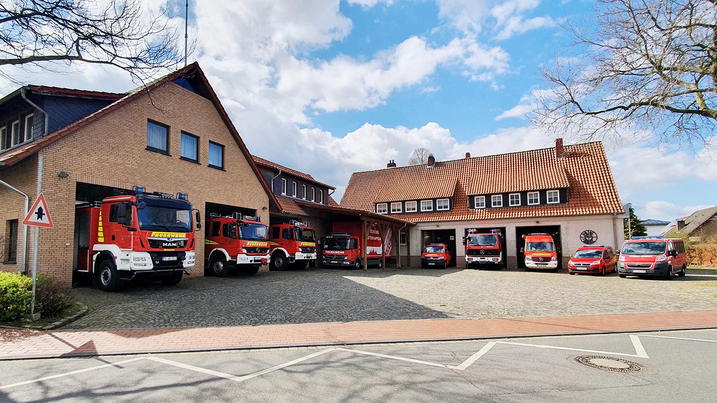 Stellordnung der Einsatzfahrzeuge vom Löschzug Westerkappeln