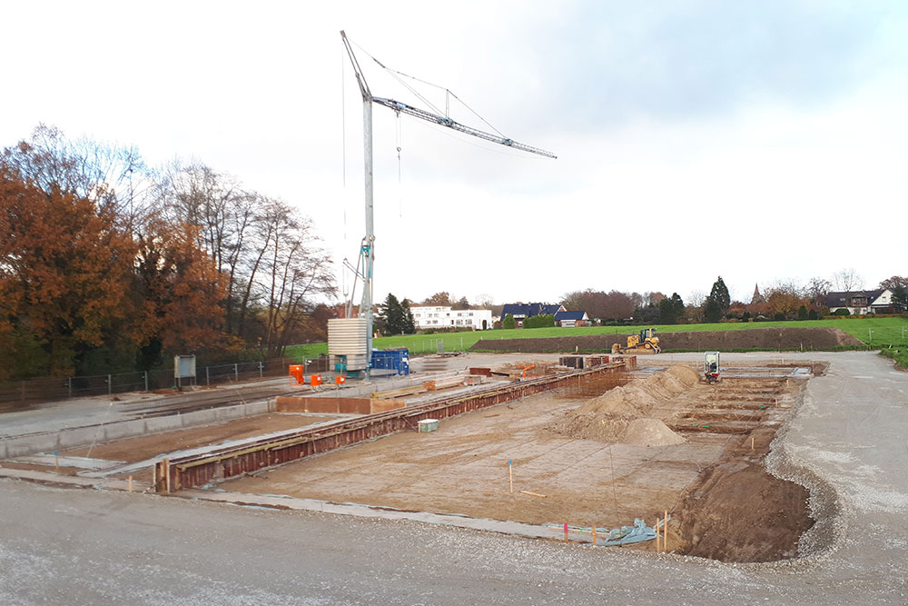 Grube für die Bodenplatte des neuen FGH Westerkappeln